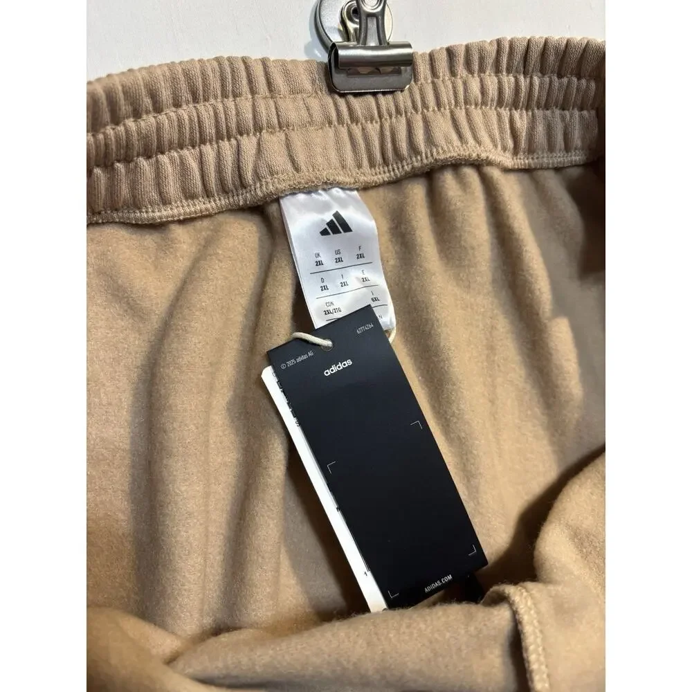 Adidas Cargo Jogger Sweatpants 2XL Beige Tan Athletic Fleece Pants NWT 🔥🖤